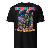 Winterpink T-Shirt Bicycthulhu Tentakel-Gott Cthulhu auf Fahrrad, Cosmic-Horror trifft Humor, absurd-surreales Nerd-Shirt mit Sci-Fi Vibe