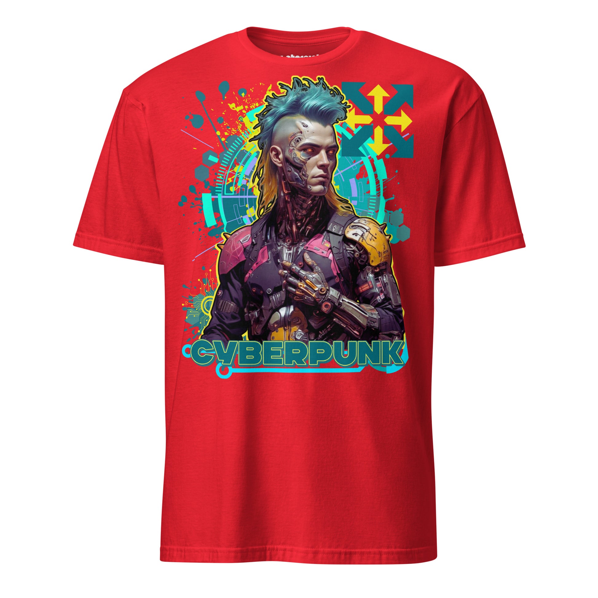 Winterpink T-Shirt Cyberpunk Sentinel – Data Stream Edition mit Cyborg, Implantaten und digitaler Aura