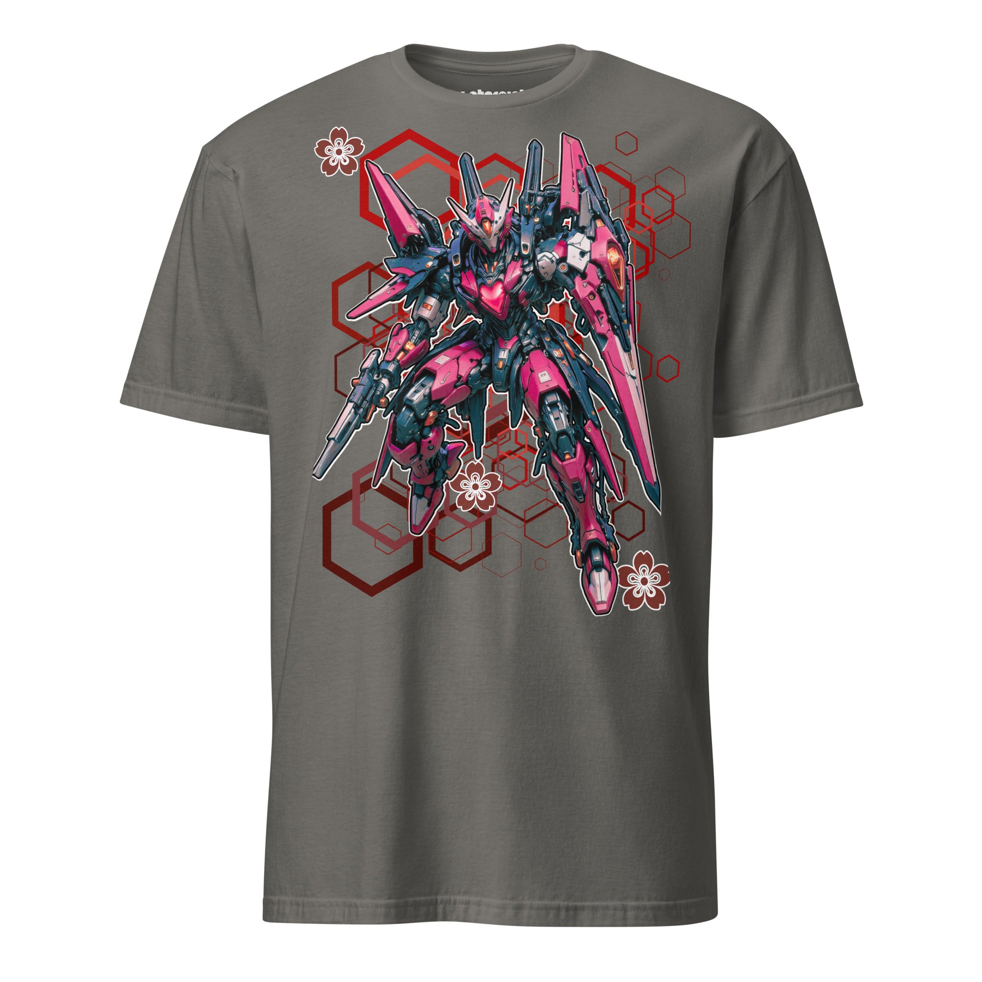 Winterpink T-Shirt Mecha Pink – Neon Valkyrie als futuristische Wächterin.