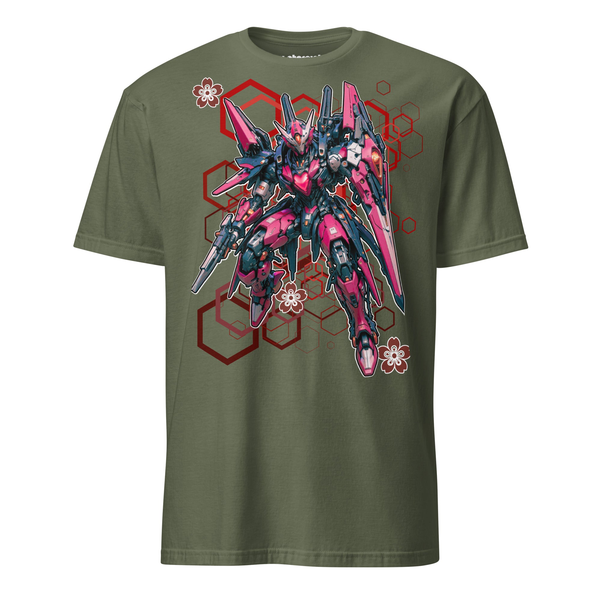 Winterpink T-Shirt Mecha Pink – Neon Valkyrie als futuristische Wächterin.
