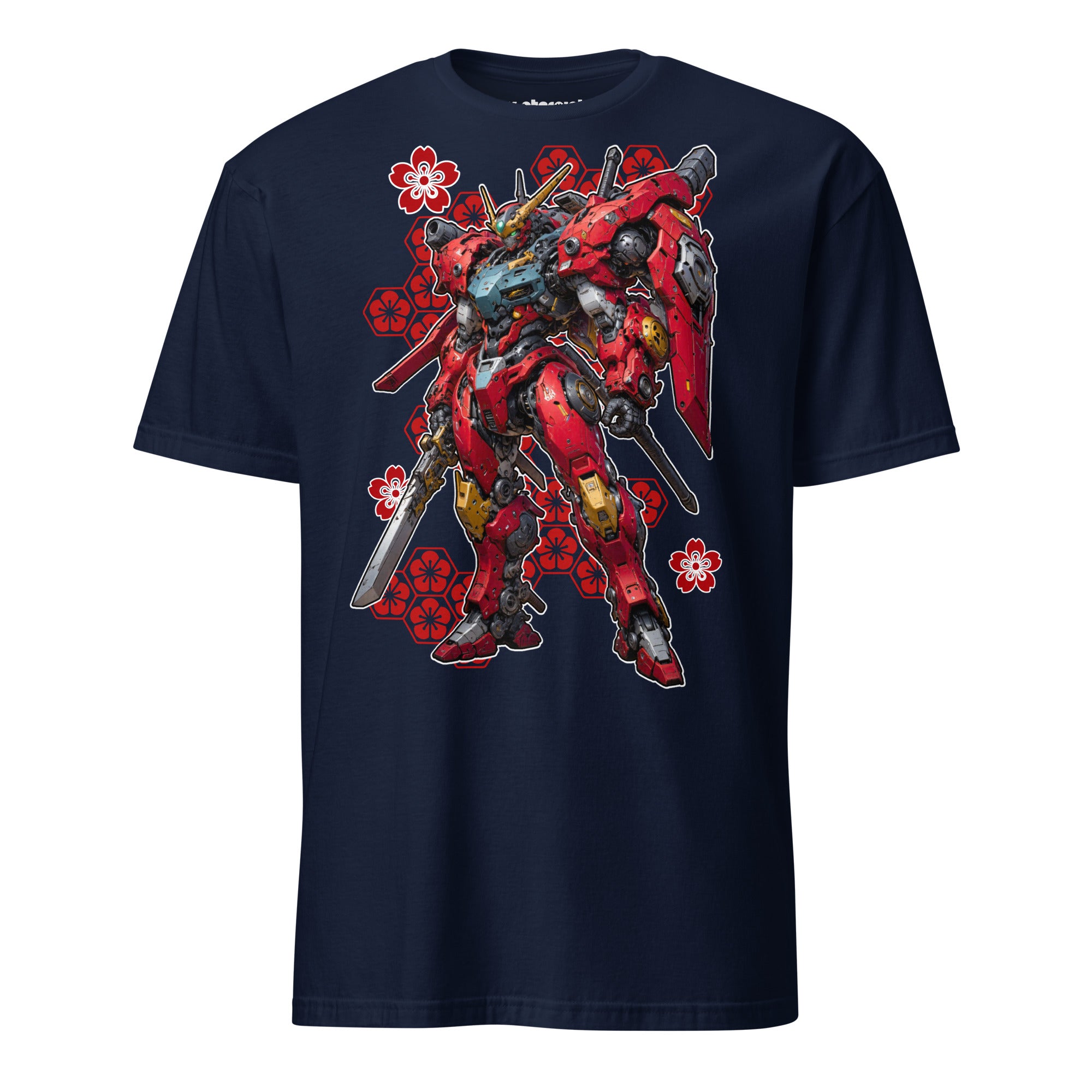 Winterpink T-Shirt Mecha Red – Crimson Sentinel Roboter als futuristischer Wächter in kräftigem Rot.