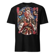 Winterpink Raijin T-Shirt mit japanischem Donnergott, Trommelschlägeln und traditionellen Donnertrommeln plus Notlüge auf japanisch.