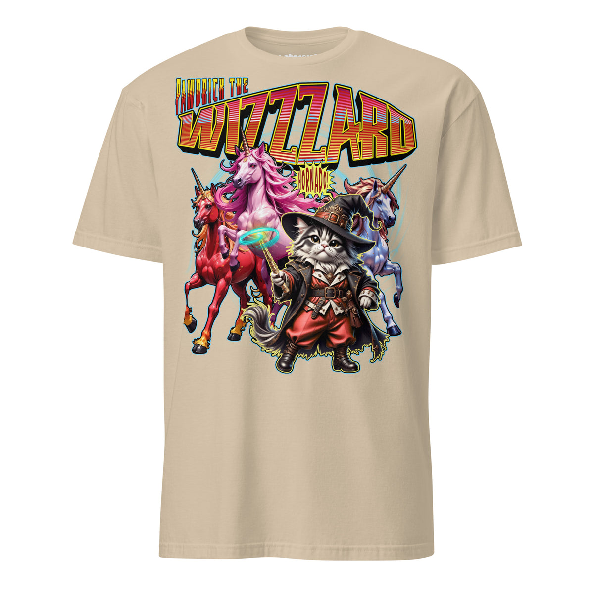  Pawdrick dem Zauberer, dessen „Hornado“ ein Rudel Einhörner herbeiruft statt eines Tornados. Entdecke das humorvolle Winterpink T-Shirt voller Magie, Vielfalt und Fantasie.